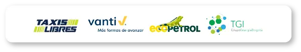 Logos Taxis Libres, Vanti, Ecopetrol y TCI