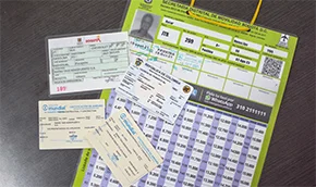 Documentos de un conductor de taxi