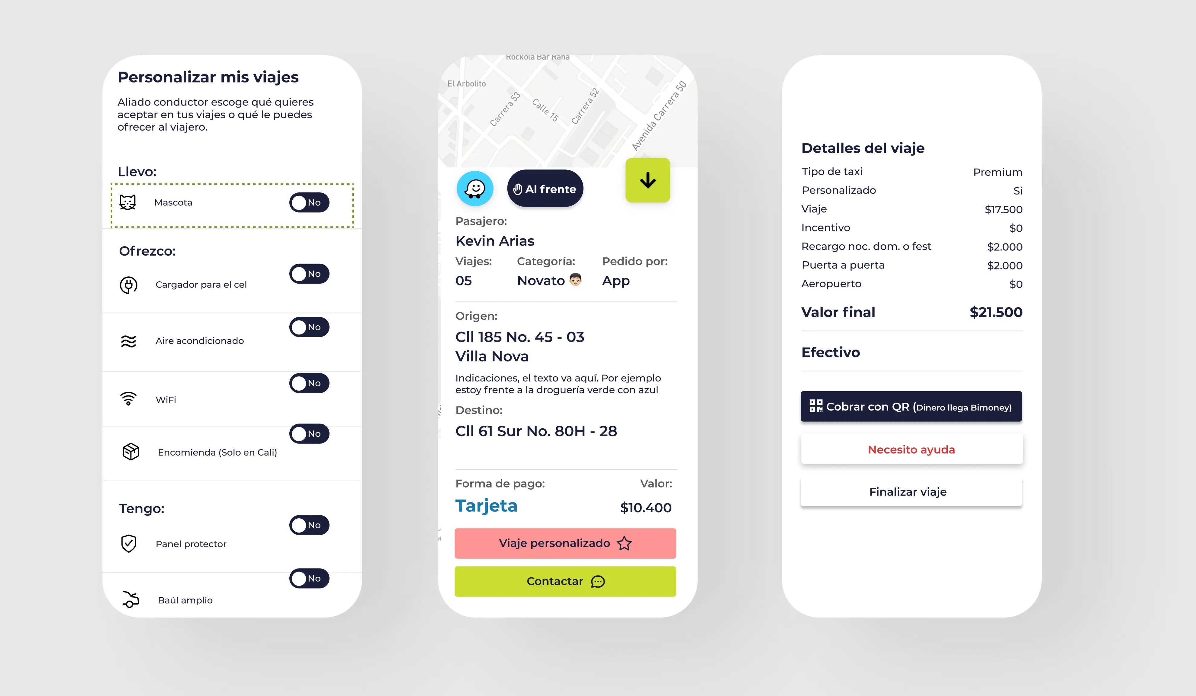 Capturas de pantalla App Taxis Libres Conductor