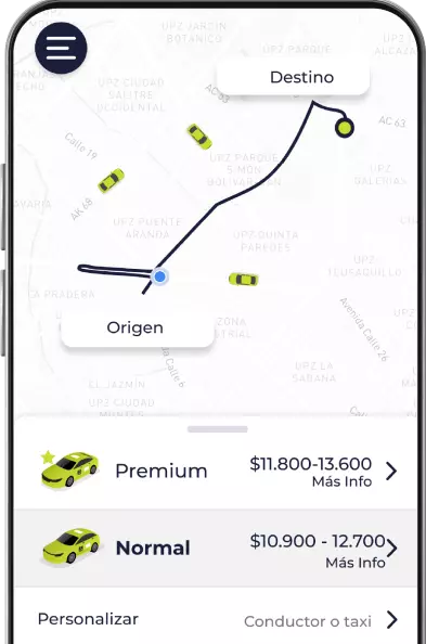 Celular en app taxis libres