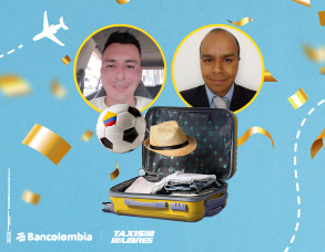Ganadores del viaje a Barranquilla del concurso de Bancolombia en Taxis Libres